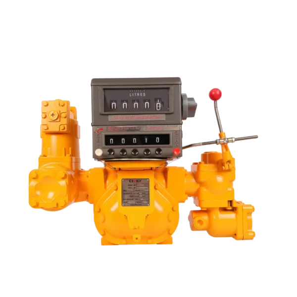 M-80 3 inch preset bulk flowmeter with batch control valve and mechanical register