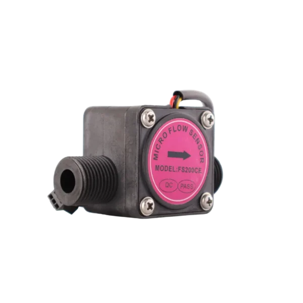 Micro pulse flow sensor 0.2-10 L/min with G1/2 inch threads and signal leads