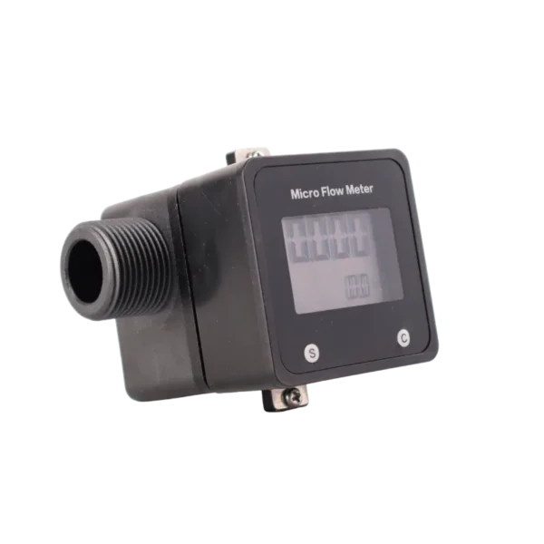 Micro flowmeter 30-3000 L/h with LCD display and G3/4 inch male threads