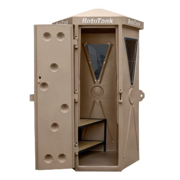 Mobile Guard Hut with 3 Windows and Bench, 1480 x 2320 mm Mobile guard hut side view with clear polycarbonate windows