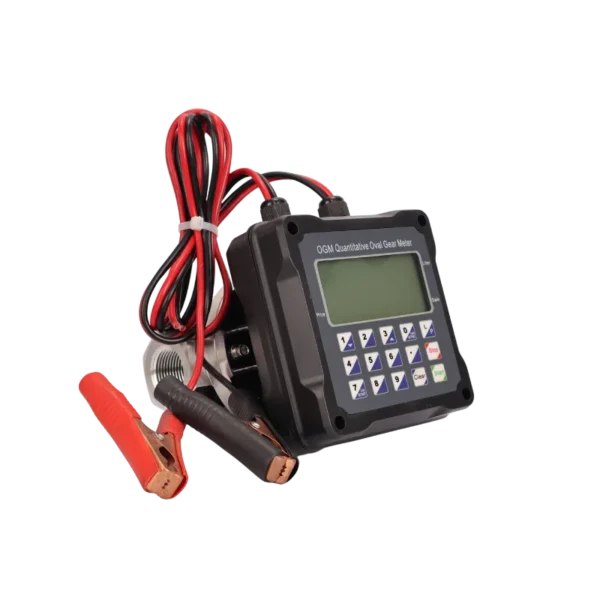 OGM-25 aluminium preset diesel flowmeter with 12V batch controller, 1 inch ports