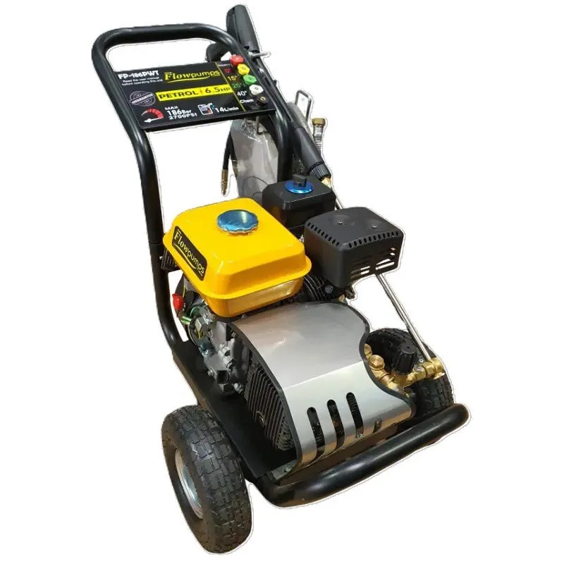 6.5 HP Petrol Trolley Pressure Washer, 186 Bar, 12.6 L/min 6.5 HP petrol trolley pressure washer, 186 bar, front view