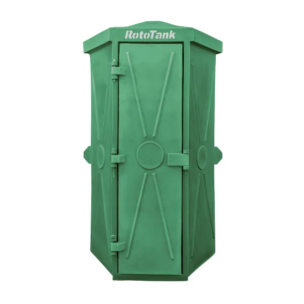 Green outdoor toilet hut without toilet, 1480 x 2320 mm