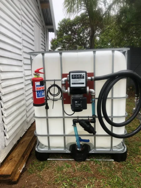 1000 L IBC diesel bowser with Piusi Panther 72 220V pump at 72 L/min, meter and filter
