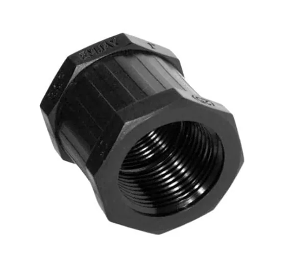 Polypropylene straight socket with nylon insert for 15 to 50 mm Class 3 and 6 LDPE pipe