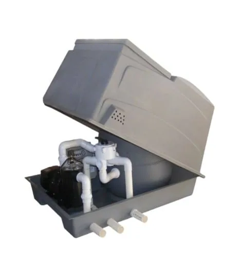 Pool pump and 2-bag sand filter combo kit in grey housing, 0.60 kW