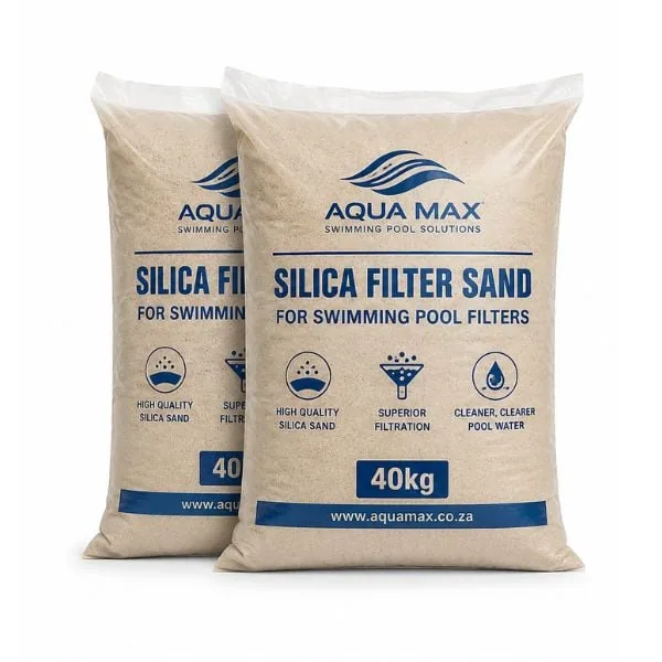 Pool Sand Silica Filter Sand, 40 kg Bag 40 kg silica pool filter sand in plain clear bag