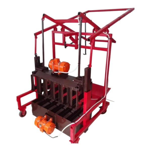 Power electric egg-layer brick making machine with twin vibrator motors and pre-installed mould