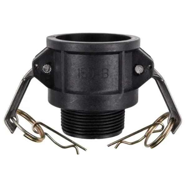 Polypropylene camlock Type B female coupler x male bsp, 15 to 50 mm