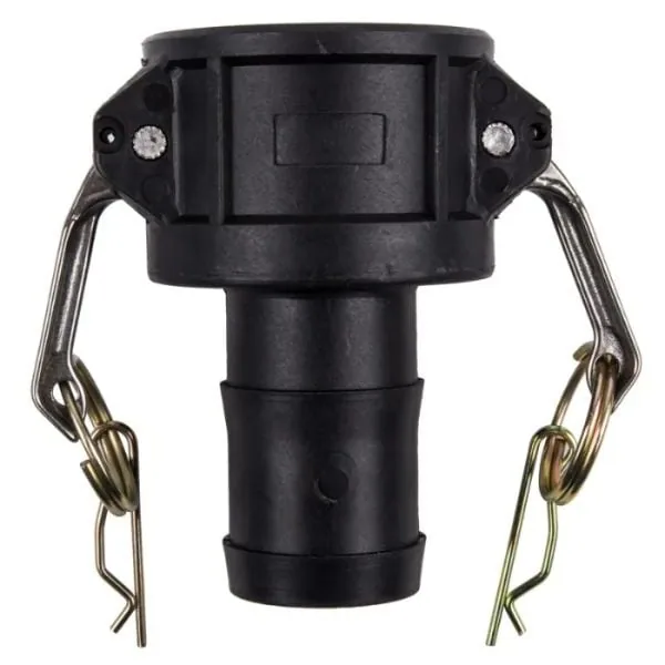 Polypropylene camlock Type C female coupler x hose tail, 15 to 50 mm
