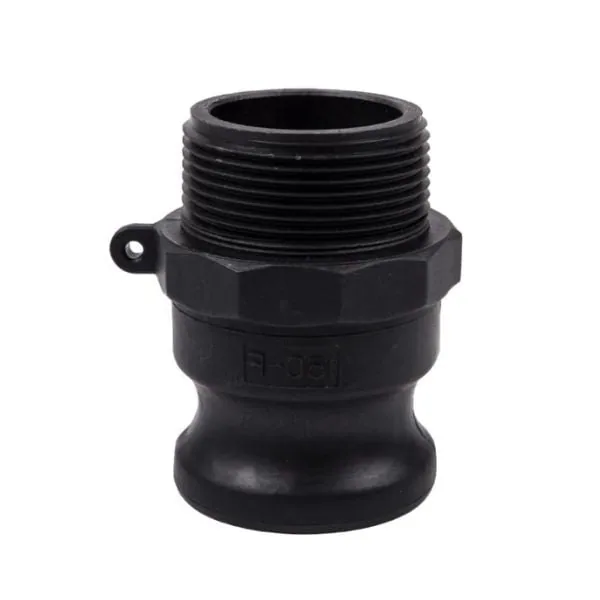 Polypropylene camlock Type F male adaptor x male bsp, 15 to 50 mm