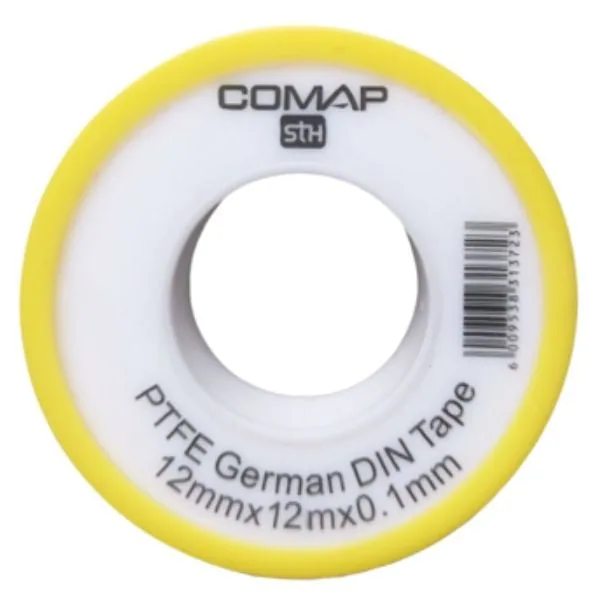 Pack of five rolls of white PTFE thread seal tape, 12 mm x 12 m each