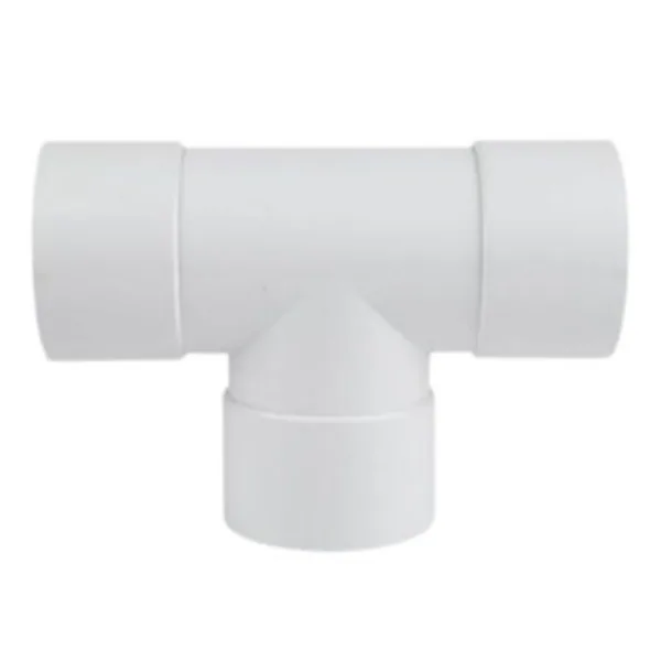 Round PVC downpipe junction tee fitting