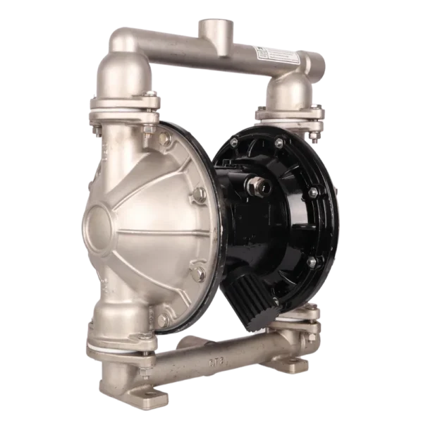QBK25 stainless steel air-operated diaphragm pump with PTFE diaphragms and 1" ports