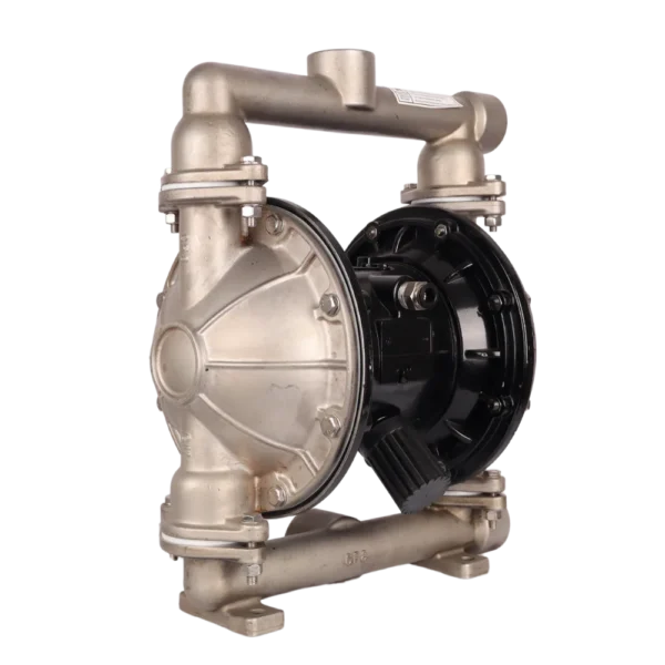 QBK40 stainless steel air-operated diaphragm pump with PTFE diaphragms and 1.5" ports