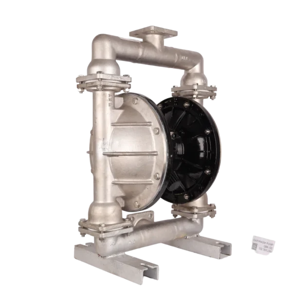 QBK50 stainless steel air-operated diaphragm pump with PTFE diaphragms and 2" ports