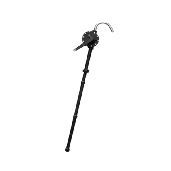 HP048 black rotary drum hand pump with rotating spout and 1 m suction tube