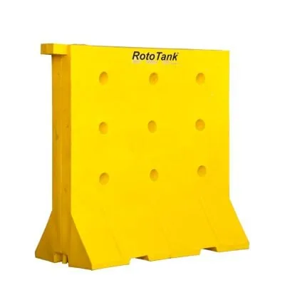 Tall tan interlocking safety barrier, 2000 mm long and 2000 mm high