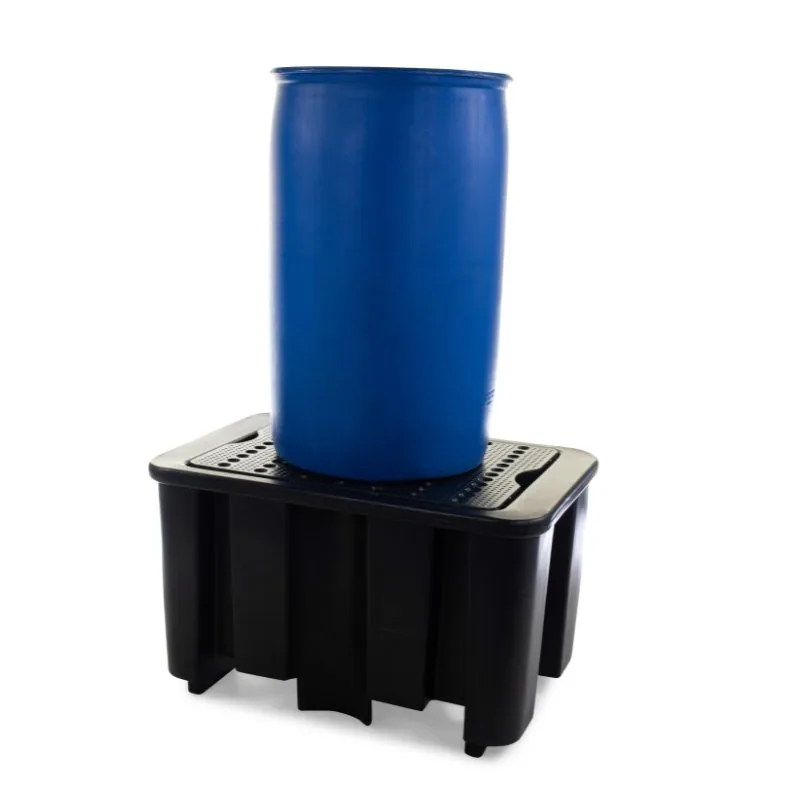 Single Drum Spill Pallet, 230 L Sump, Forklift Pockets Single drum spill pallet carrying a 210 L drum