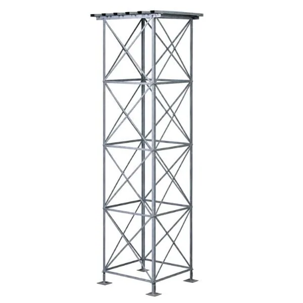 5000 L primed steel tank stand with deck and eyelets, front view