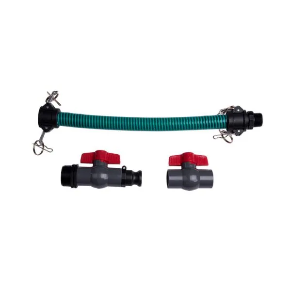 1 inch suction hose kit with quick release couplers, ball valves and reducer