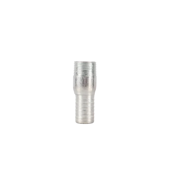 Swaged hose nipple fitting available in 3/4 inch, 1 inch and 1.5 inch sizes