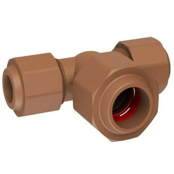 Unitwist Centre Reducing Tee 15 x 22 x 15 mm PPR plumbing fitting, code UT2045R