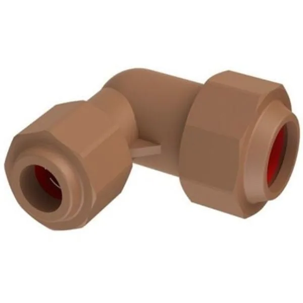 Unitwist reducing elbow 22mm x 15mm push-fit and compression fitting