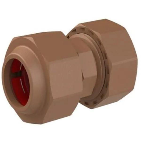 Unitwist 15mm straight coupler, PPR push-fit and compression joint