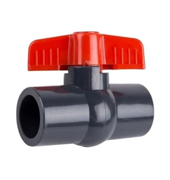 UPVC compact solvent weld ball valve with manual handle, 20 to 50 mm