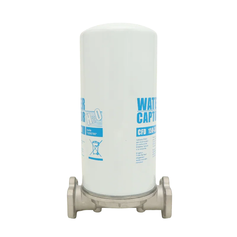 Water Captor Fuel Filter, 150 L/min, 1" Ports, 30 Micron Water captor diesel filter with base and cartridge, 150 L/min, 1 inch inlet and outlet