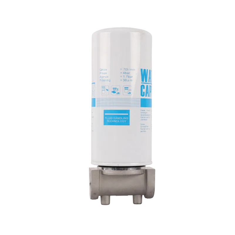 Water Captor Fuel Filter, 70 L/min, 1" Aluminium Head Water captor diesel filter with aluminium head and cartridge, 70 L/min, 1 inch ports