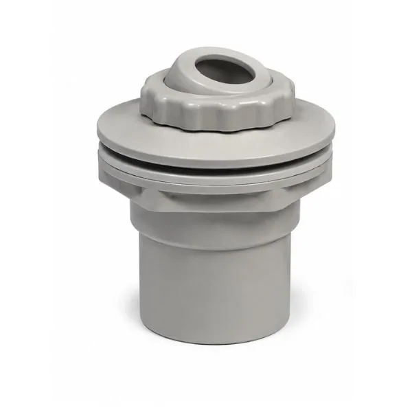 White pool flow inlet with adjustable eyeball